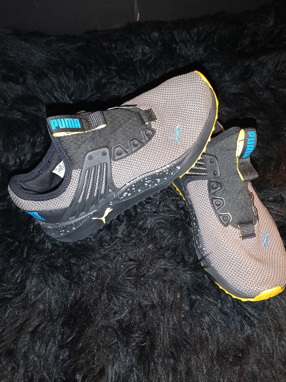 Puma Pacer Future Kids' Gray and Yellow Slip-On Athletic Shoes